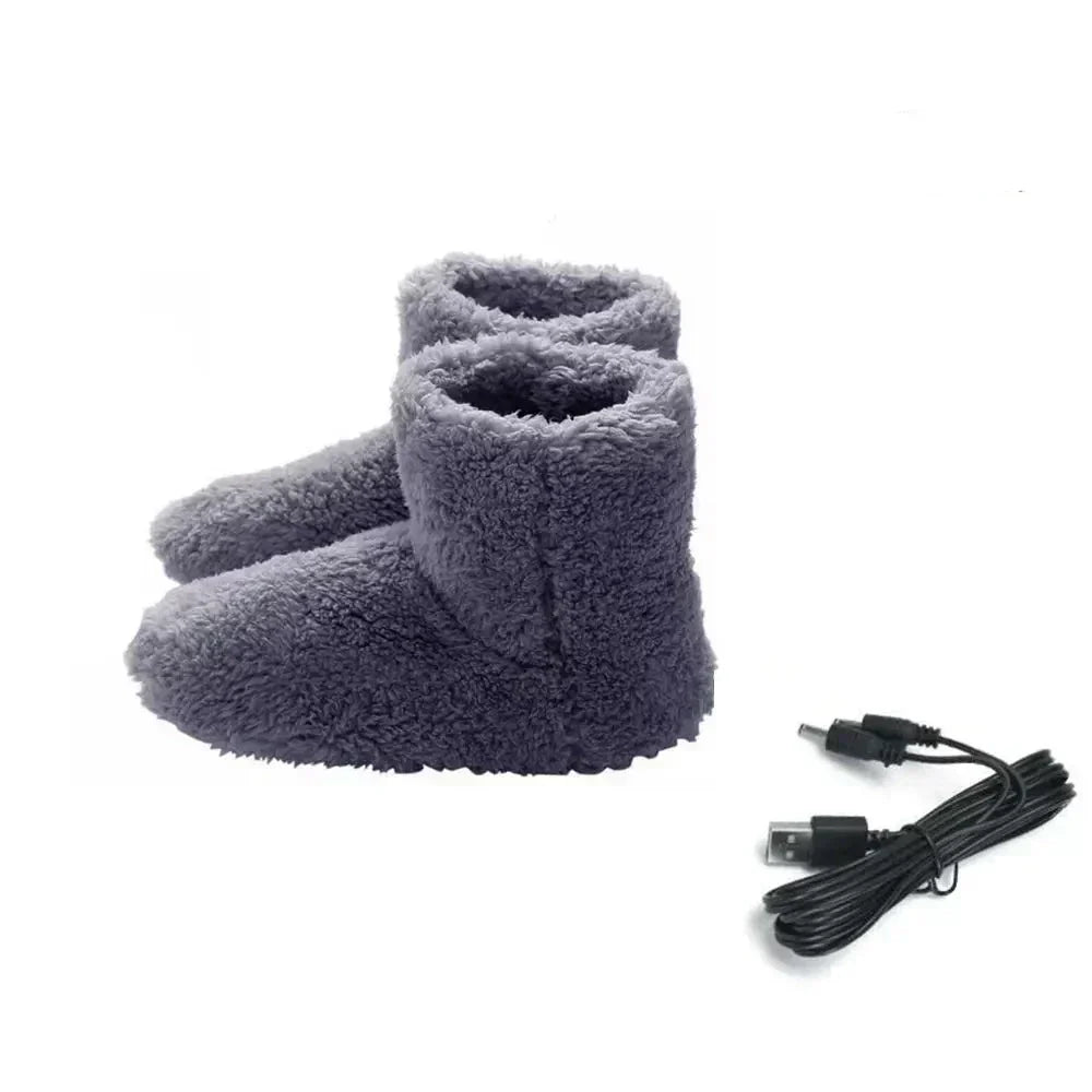Heated Slippers With Plush Soft Lining And Adjustable Heat Levels
