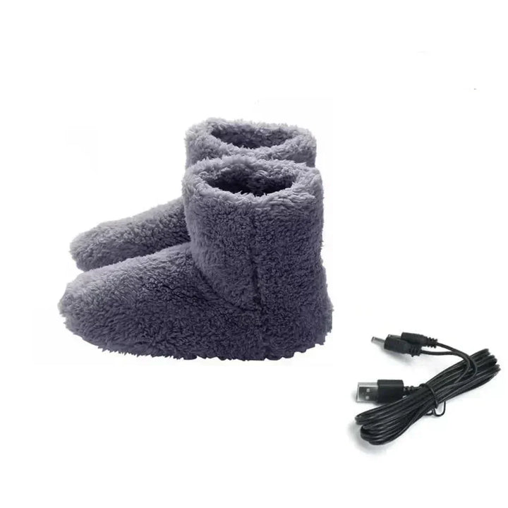 Heated Slippers With Plush Soft Lining And Adjustable Heat Levels