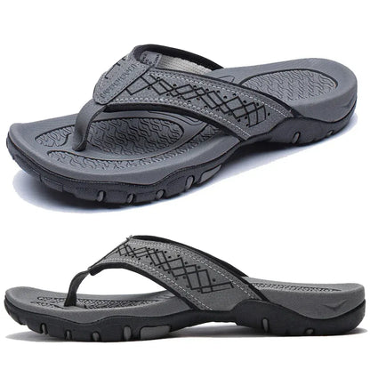Men's Athletic Flip Flops With Arch Shape Insole And Grippy Sole