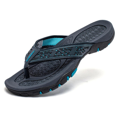 Men's Athletic Flip Flops With Arch Shape Insole And Grippy Sole