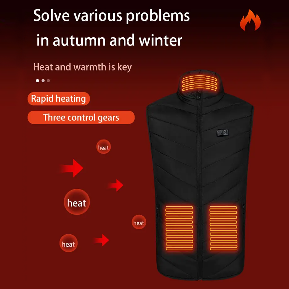 Electric Heated Vest With 9-Zone Heating And Single Control Switch