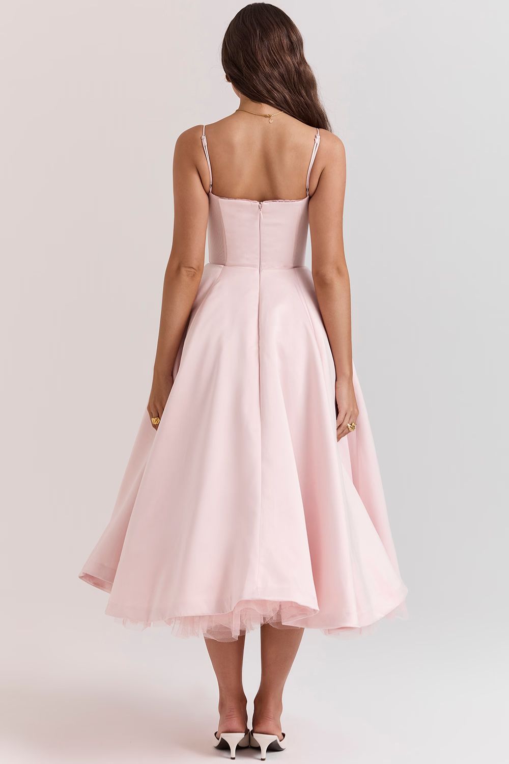 STELLA MIDI DRESS - FROSTED ROSE