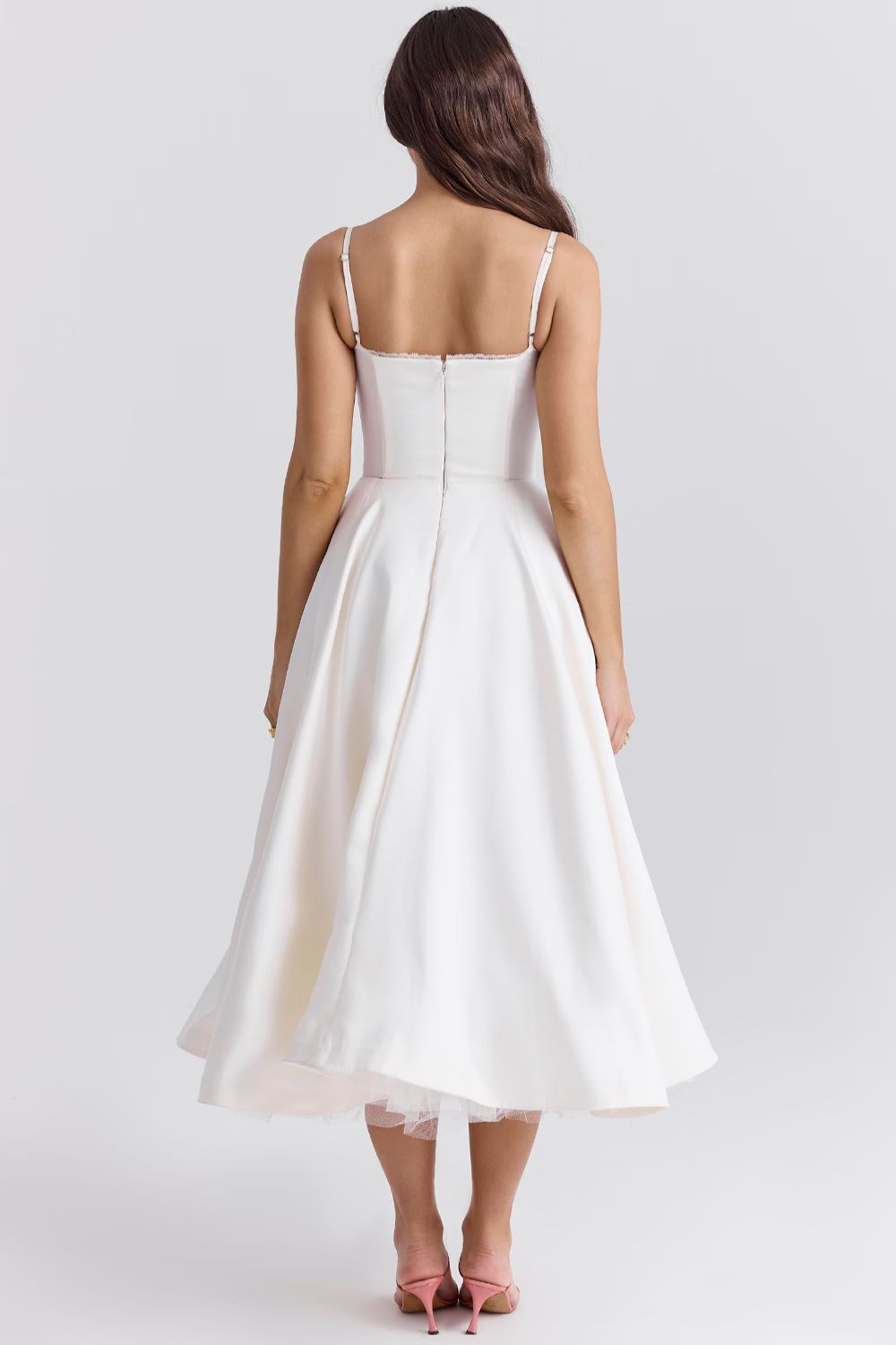 STELLA MIDI DRESS - FROSTED WHITE