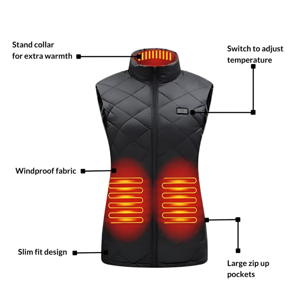 Heated Vest For Women With Electric Heating For Outdoor Winter Use
