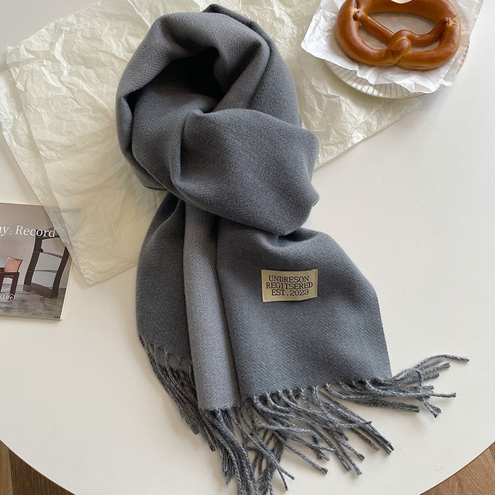 Cashmere Scarf For Women Reversible Fringed Warm Winter Wrap