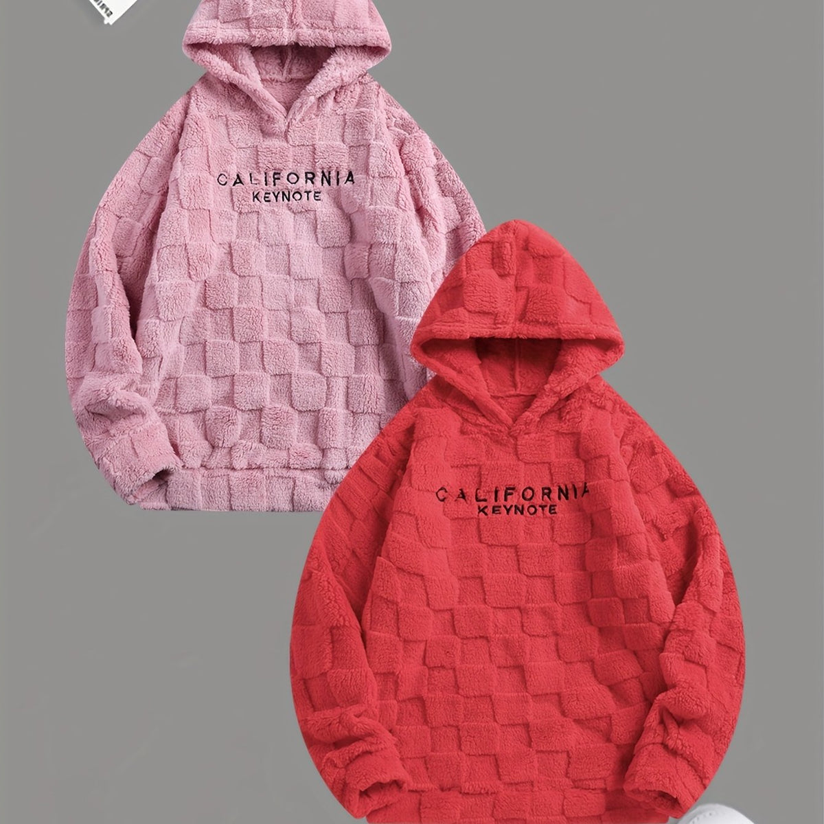 Embroidered Fleece Hoodie Unisex Loose-Fit Winter Plush Comfort Sweatshirt For Daily Wear