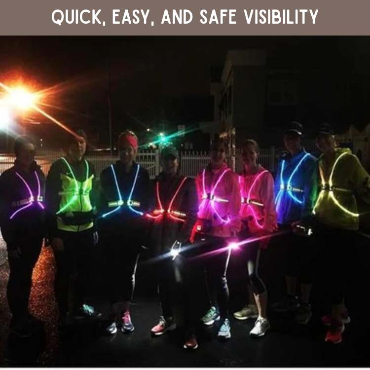 Reflective Running Vest With High Visibility Straps And Breathable Mesh