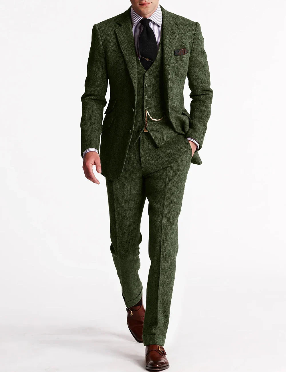 Classic Tweed Formal Suit Set For Weddings And Special Events