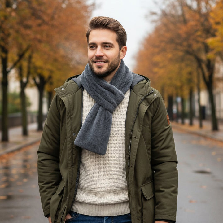 Faux Fur Pull-Through Scarf With Hidden Pocket For Winter