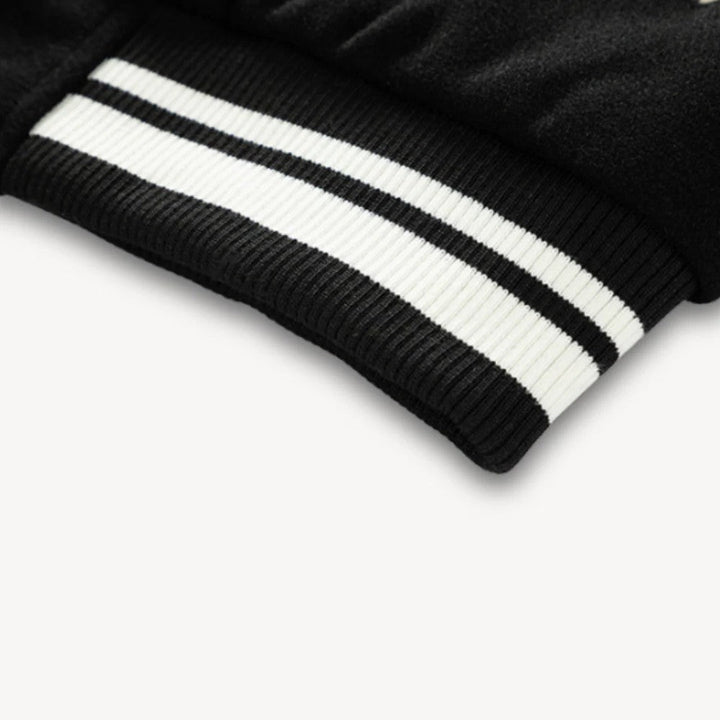 Varsity Letterman Jacket Classic Fit Wool Body Leather Sleeves