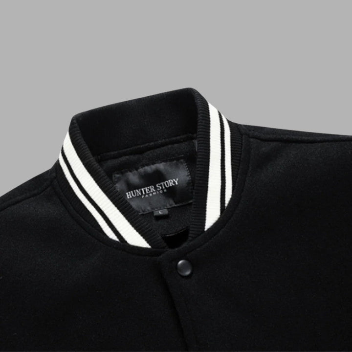 Varsity Letterman Jacket Classic Fit Wool Body Leather Sleeves