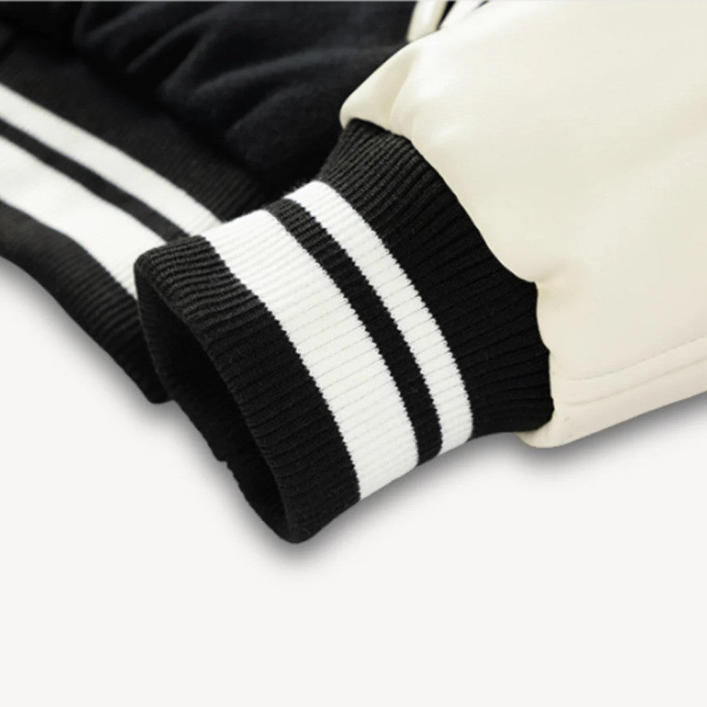 Varsity Letterman Jacket Classic Fit Wool Body Leather Sleeves