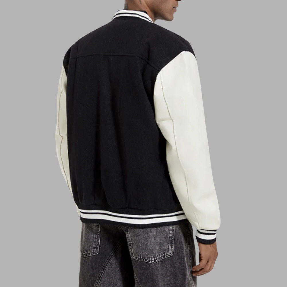 Varsity Letterman Jacket Classic Fit Wool Body Leather Sleeves