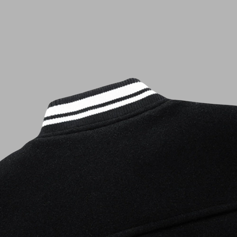 Varsity Letterman Jacket Classic Fit Wool Body Leather Sleeves