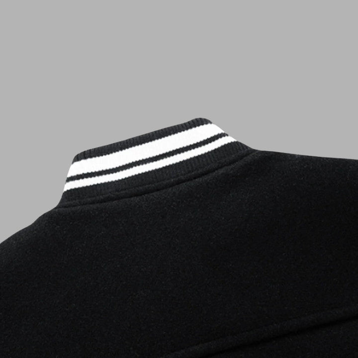 Varsity Letterman Jacket Classic Fit Wool Body Leather Sleeves