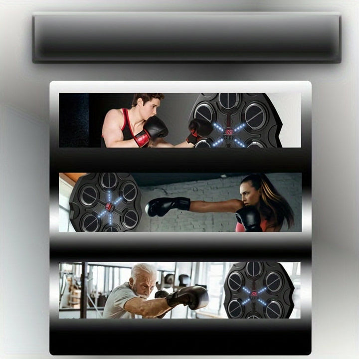 Wall-Mounted Electronic Boxing Trainer With Gloves, Music, Modes And Speed Programs