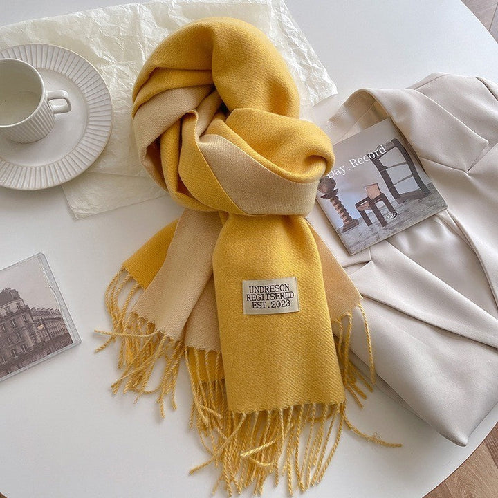 Cashmere Scarf For Women Reversible Fringed Warm Winter Wrap