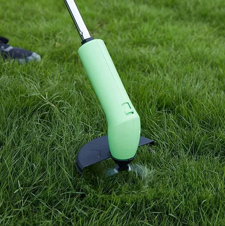 Cordless Grass Trimmer with Adjustable Extension Pole and Rotating Blade System