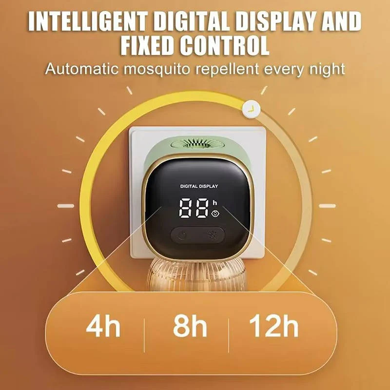 Mosquito Repellent Plug with Programmable Timer and Digital Display for Bedrooms