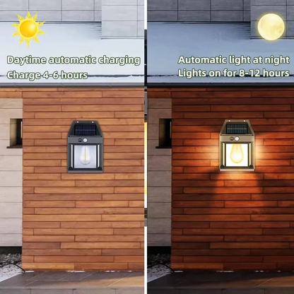 Solar Motion Sensor Wall Lamp with 600 Lumen Output and IP65 Weather Protection