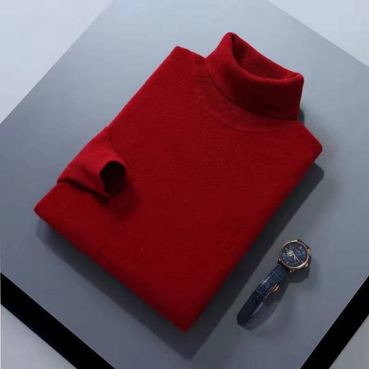 Cashmere Turtleneck Sweater For Men, Classic Long-Sleeve Winter Knit