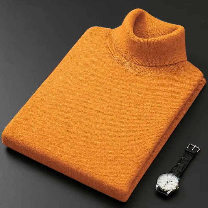 Cashmere Turtleneck Sweater For Men, Classic Long-Sleeve Winter Knit