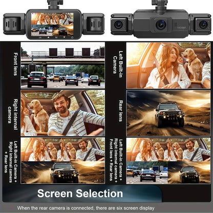 Four Camera Dash Cam with Infrared Night Vision and App Control