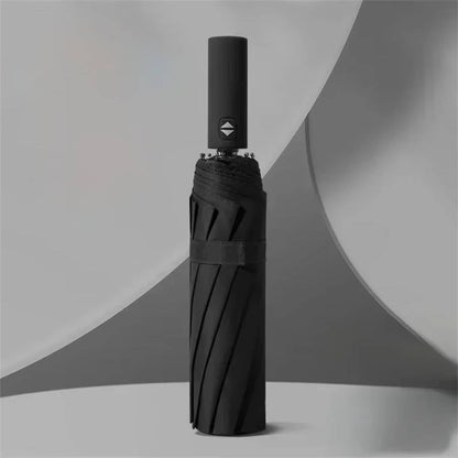 Automatic Folding Umbrella with Water Repellent Canopy and Reinforced Wind Ribs, 38in