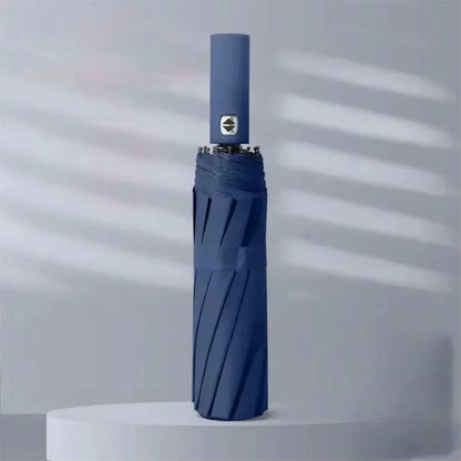 Automatic Folding Umbrella with Water Repellent Canopy and Reinforced Wind Ribs, 38in