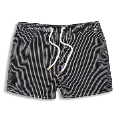 Men's Swim Shorts with Striped Pattern and Mesh Liner 3 Pockets