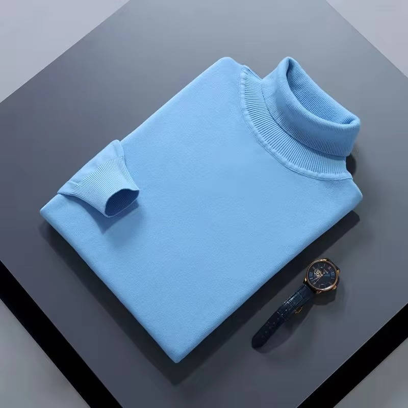 Cashmere Turtleneck Sweater For Men, Classic Long-Sleeve Winter Knit