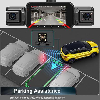 Four Camera Dash Cam with Infrared Night Vision and App Control
