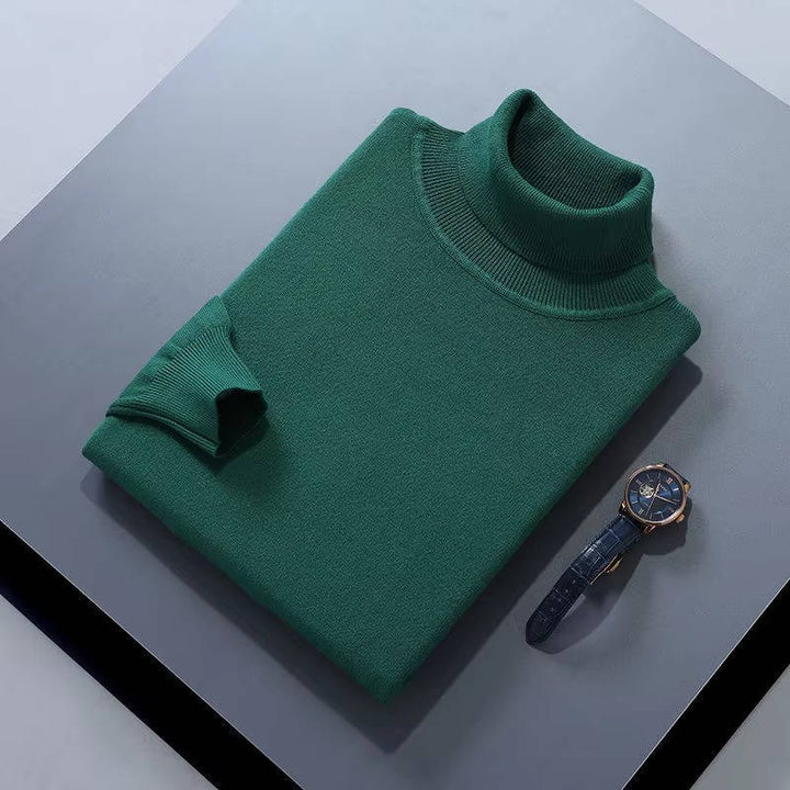 Cashmere Turtleneck Sweater For Men, Classic Long-Sleeve Winter Knit
