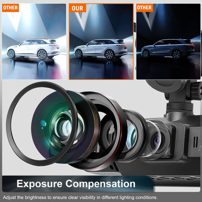 Four Camera Dash Cam with Infrared Night Vision and App Control