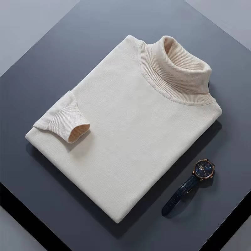 Cashmere Turtleneck Sweater For Men, Classic Long-Sleeve Winter Knit