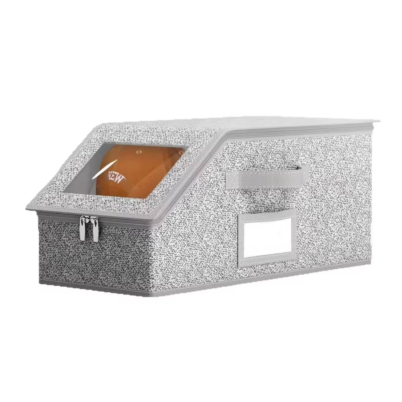 Hat Storage Boxes with Clear Window and Metal Zipper, Holds 24 Caps
