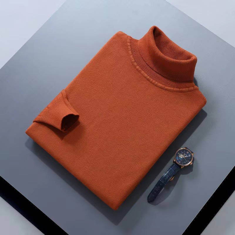 Cashmere Turtleneck Sweater For Men, Classic Long-Sleeve Winter Knit