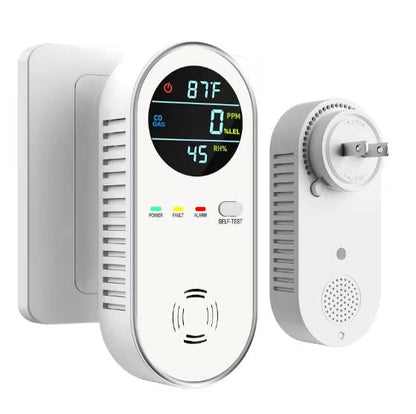Carbon Monoxide and Gas Detector with Digital Display and Dual Sensors for Home Safety