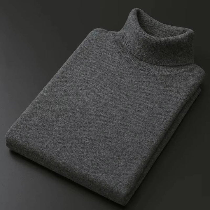 Cashmere Turtleneck Sweater For Men, Classic Long-Sleeve Winter Knit