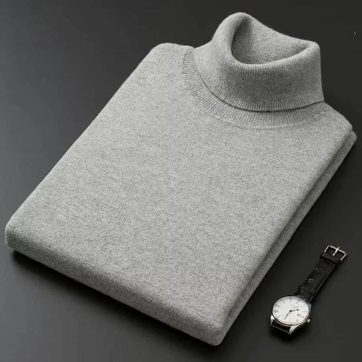 Cashmere Turtleneck Sweater For Men, Classic Long-Sleeve Winter Knit