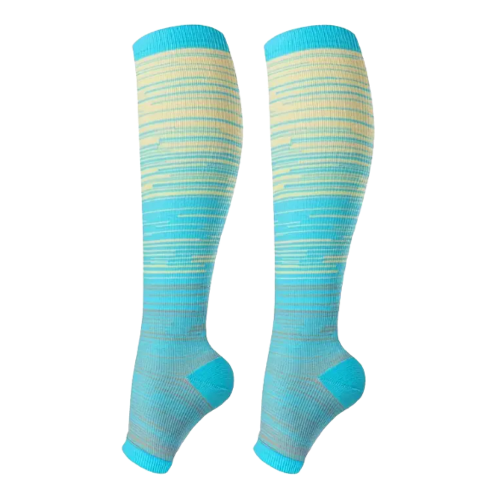 Compression Socks Open Toe Elastic Support For Leg Swelling And Circulation