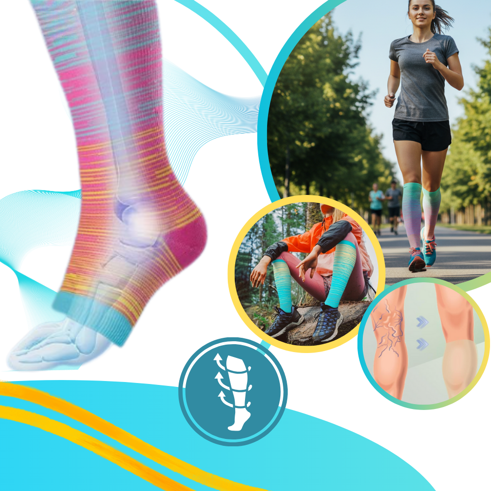 Compression Socks Open Toe Elastic Support For Leg Swelling And Circulation