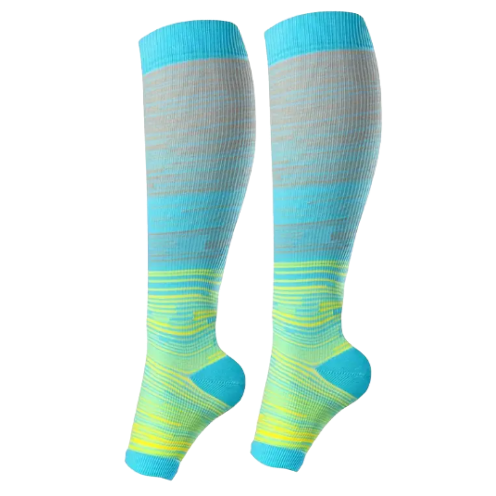 Compression Socks Open Toe Elastic Support For Leg Swelling And Circulation