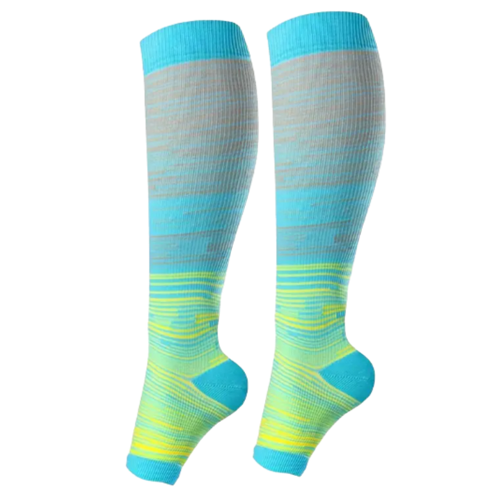 Compression Socks Open Toe Elastic Support For Leg Swelling And Circulation