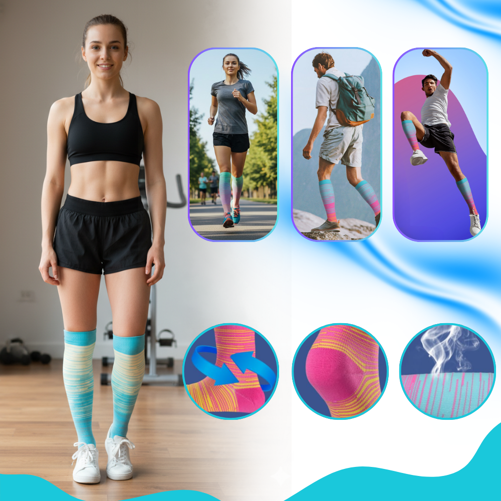 Compression Socks Open Toe Elastic Support For Leg Swelling And Circulation