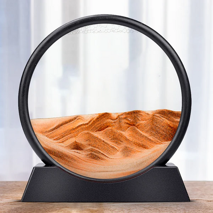 Rotating Sand Art Desktop Display with Wooden Stand and Colored Sand