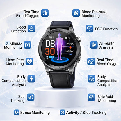 Health Tracking Smartwatch with Optical Sensors and AMOLED Touchscreen