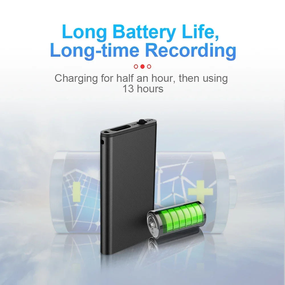 Voice Activated Audio Recorder with Noise Reduction and Magnetic Mount, 8GB Storage