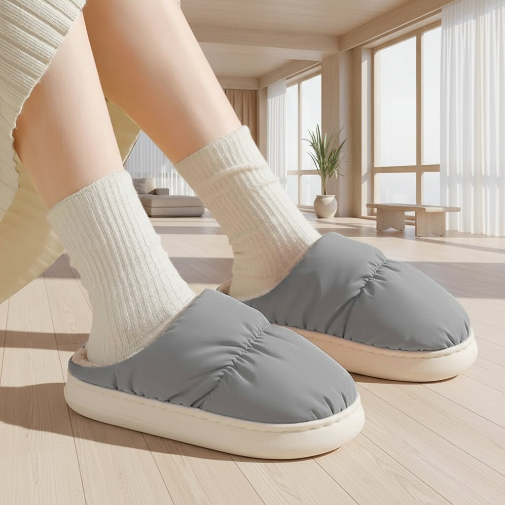 Heated Slippers with USB Power and Breathable Plush Lining, One Size