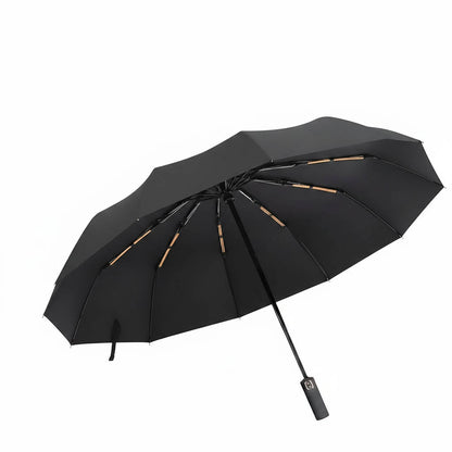 Automatic Folding Umbrella with Water Repellent Canopy and Reinforced Wind Ribs, 38in